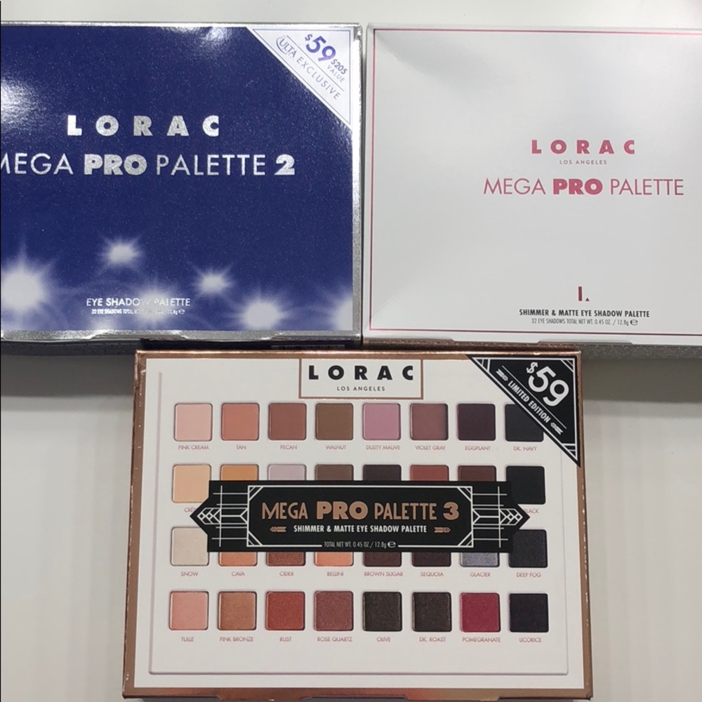 LORAC Mega Pro Palette 1, 2, 3 bundle